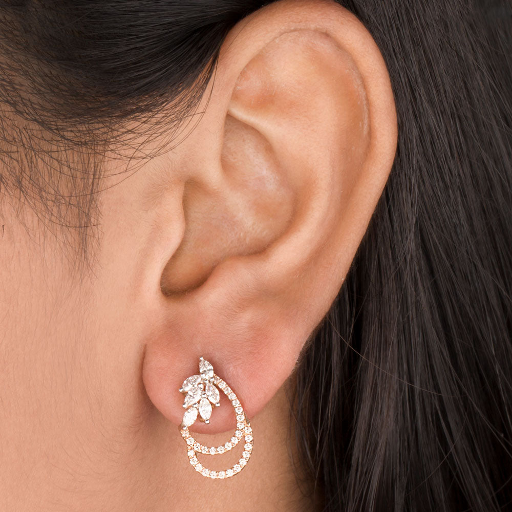 14K Rose Gold Diamond Earrings - 0.81ct SI-HI