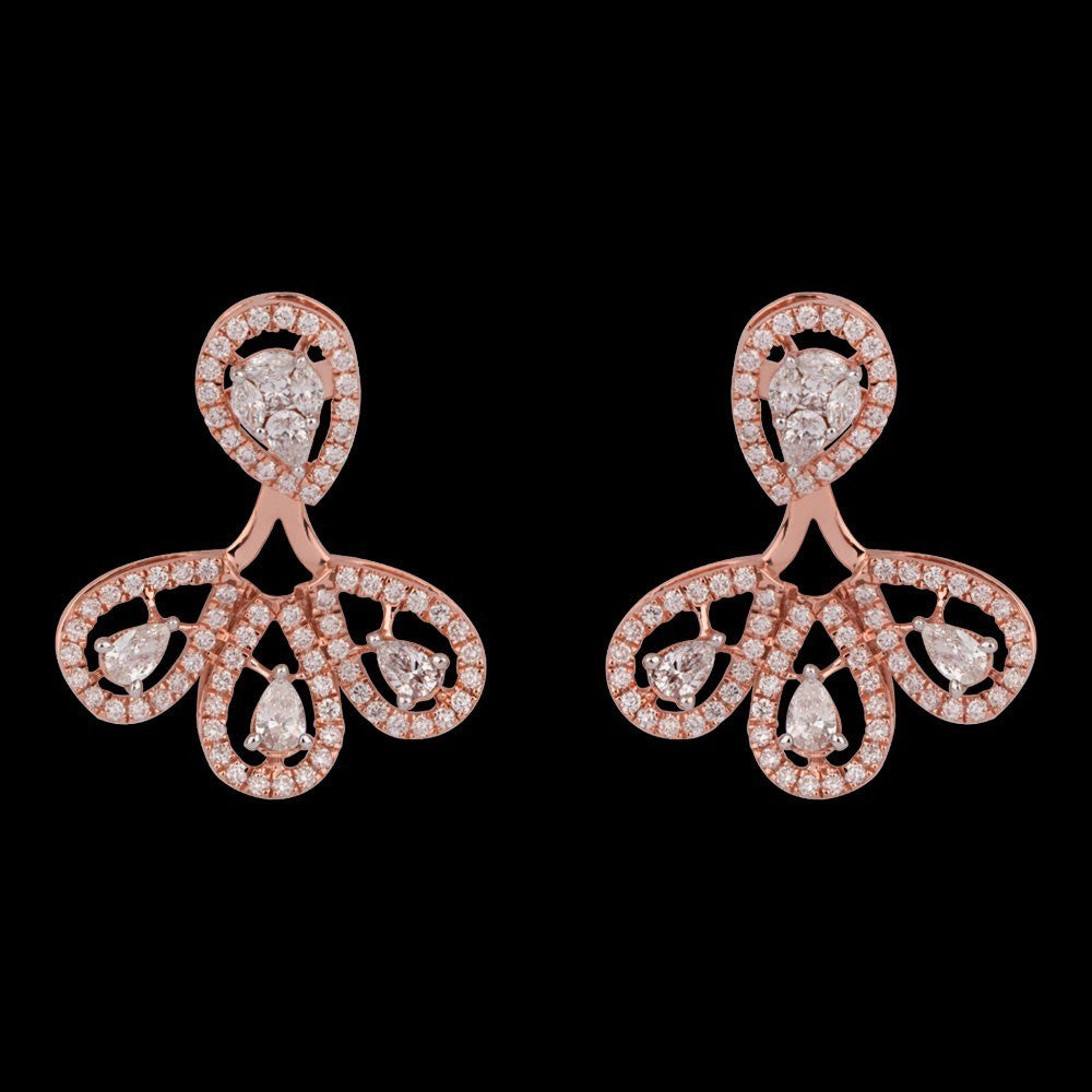 14K Rose Gold Diamond Earrings - 2.23ct VS-FG