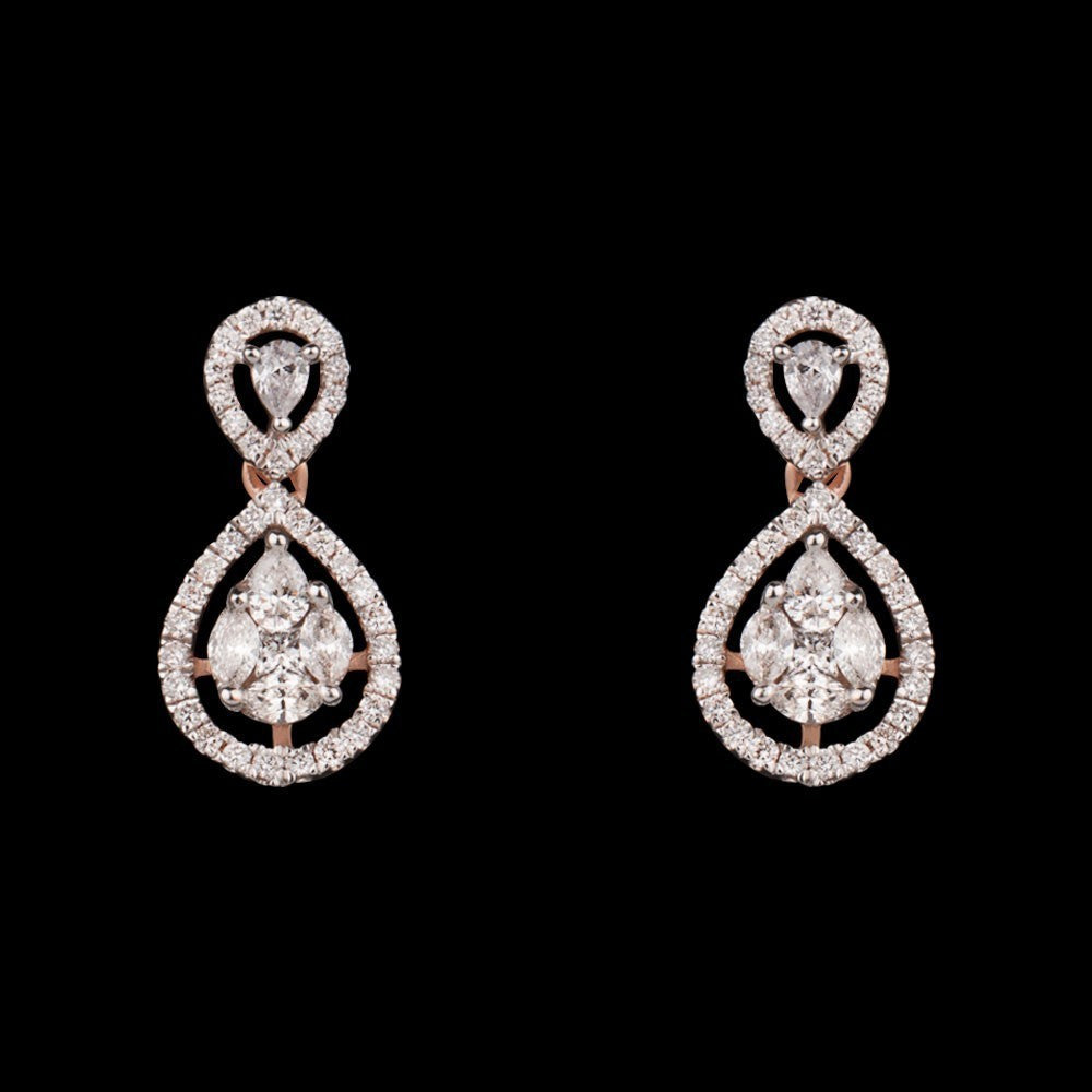 14K Rose Gold Diamond Earrings - 0.85ct VS-FG