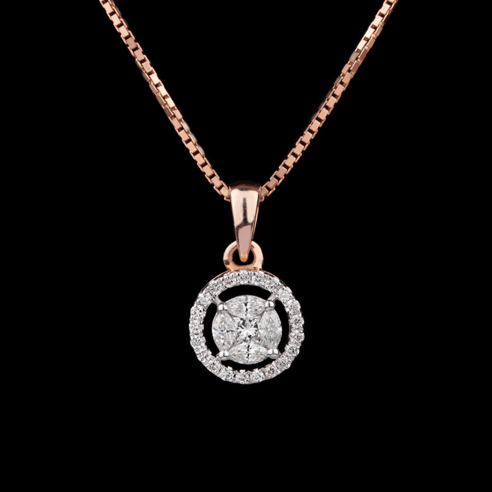 14K Rose Gold Diamond Pendant - 0.39ct SI-IJ