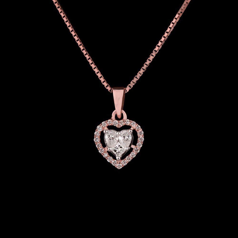 14K Rose Gold Diamond Pendant - 0.38ct VS-FG