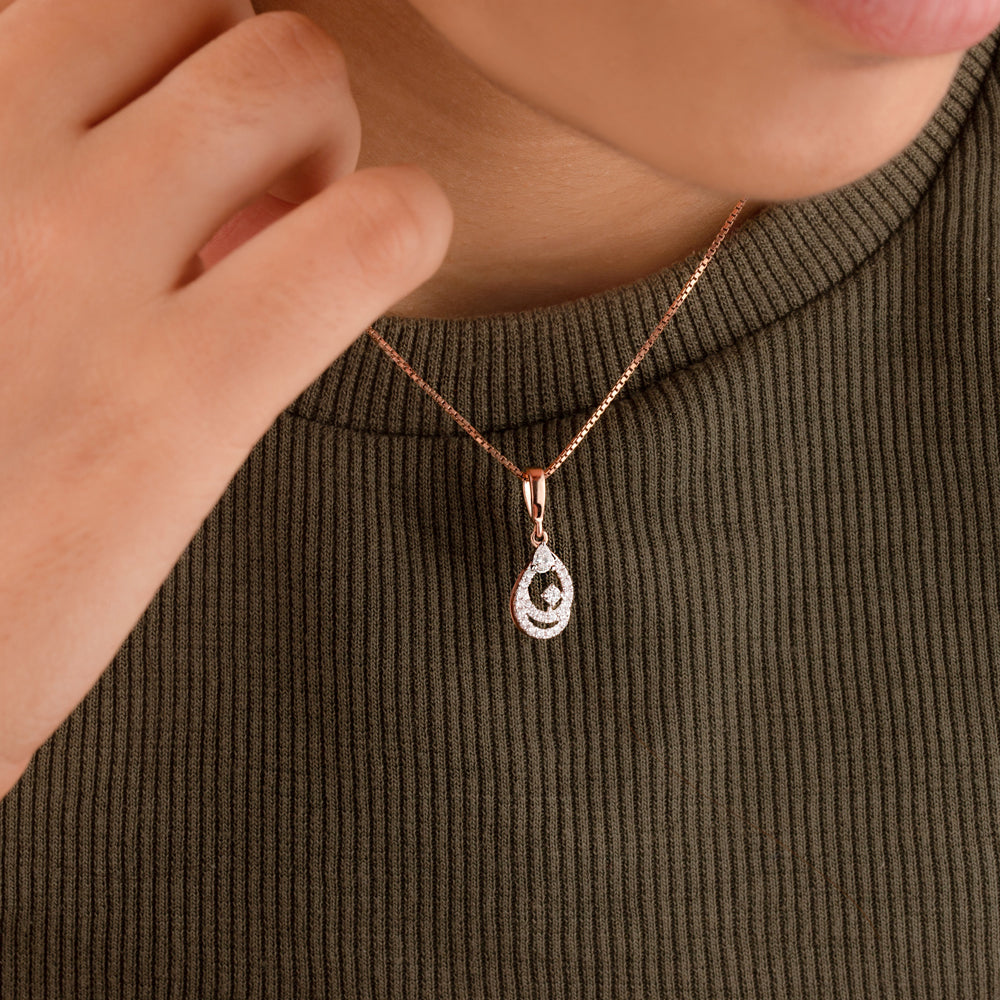 14K Rose Gold Diamond Pendant - 0.24ct VS-FG
