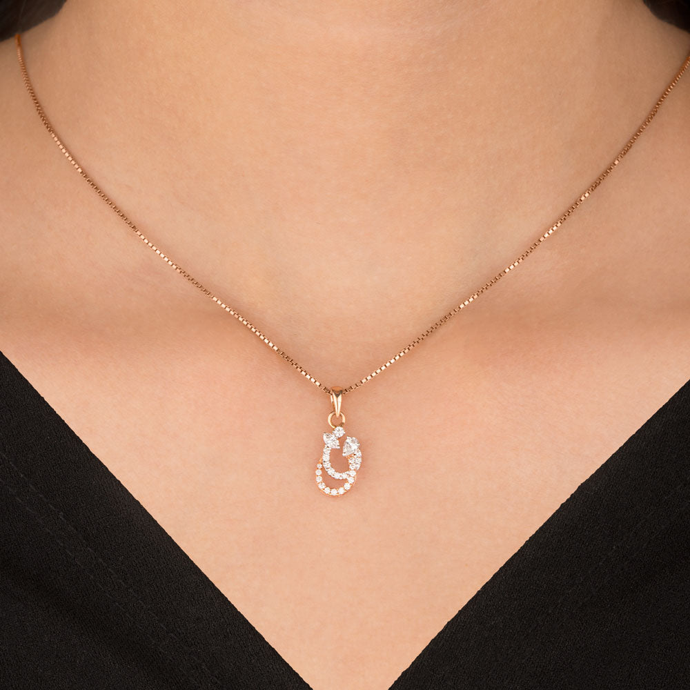 14K Rose Gold Diamond Pendant - 0.26ct VS-FG