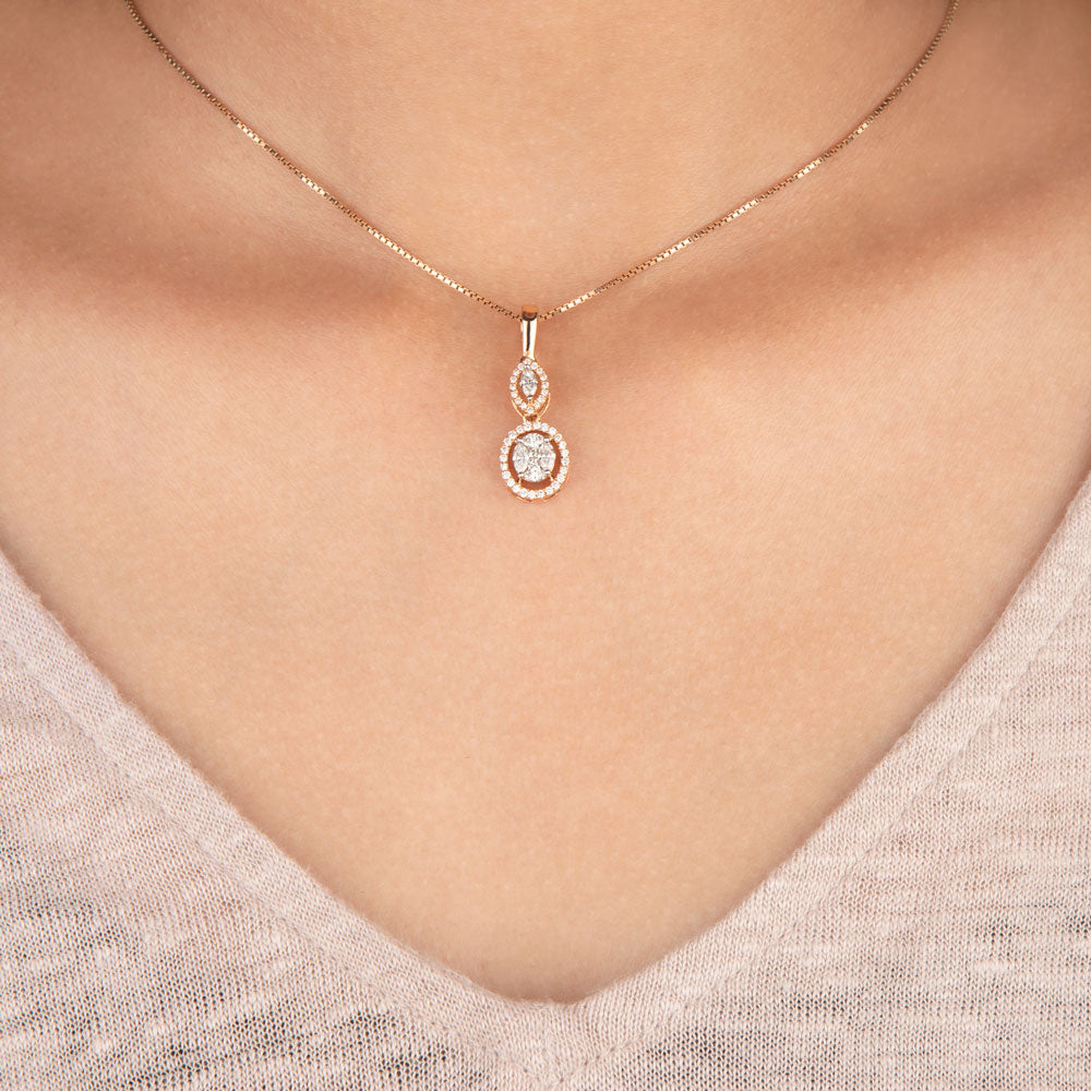 14K Rose Gold Diamond Pendant - 0.56ct VS-FG