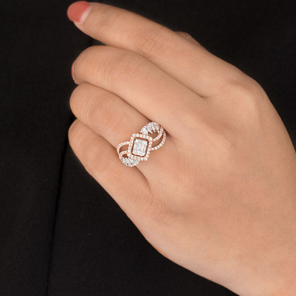 14K Rose Gold Diamond Ring - 0.98ct VS-FG