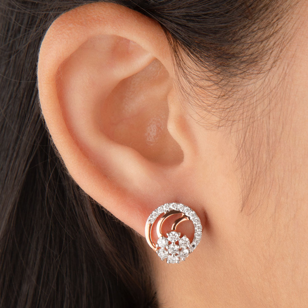 14K Rose Gold Diamond Earrings - 0.87ct VVS-VS-GH