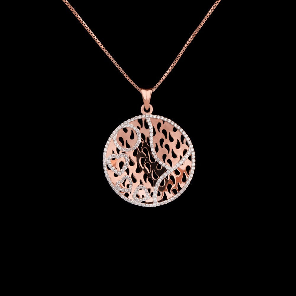 18K Rose Gold Diamond Pendant - 0.99ct VS-GHI