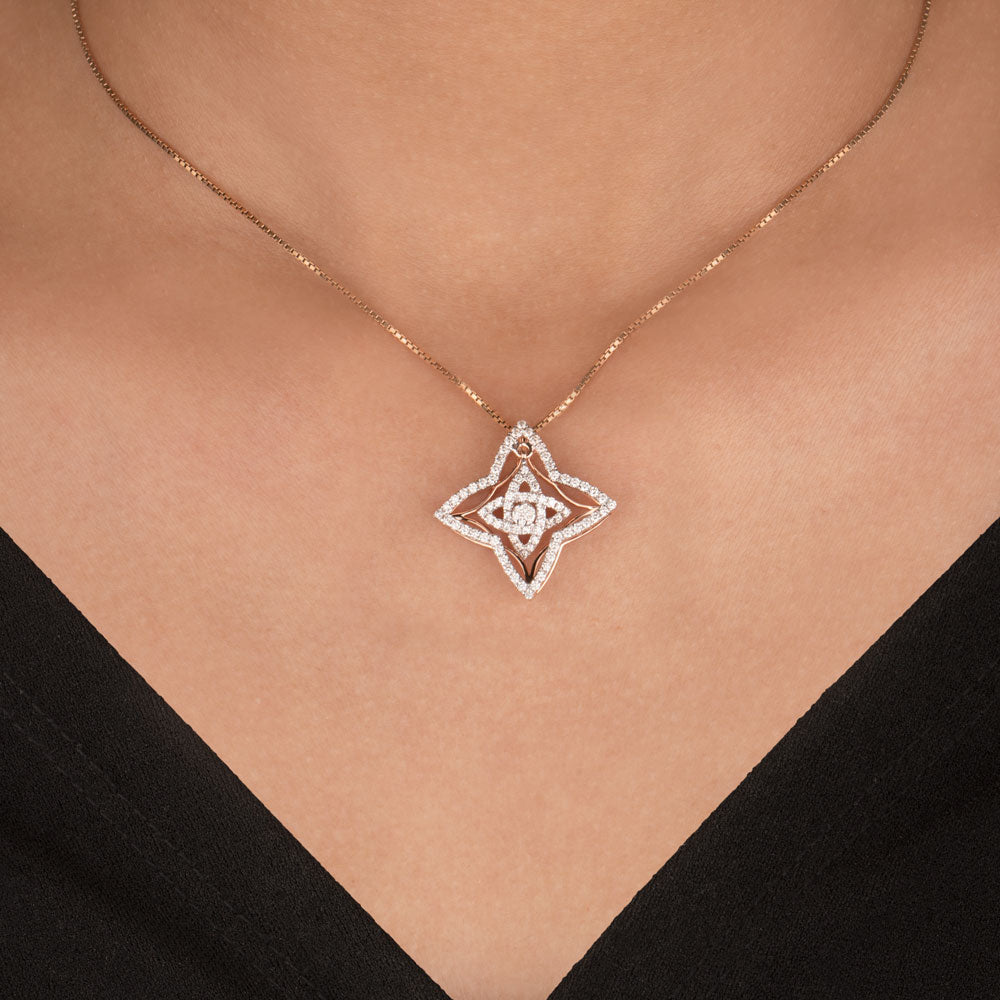 14K Rose Gold Diamond Pendant - 0.57ct VVS-VS-HI