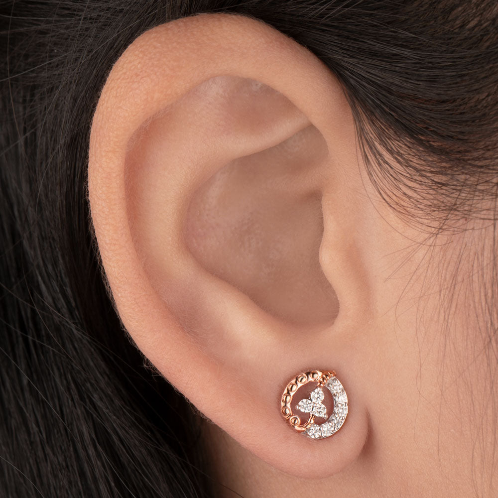 14K Rose Gold Diamond Earrings - 0.225ct VS-SI-IJ