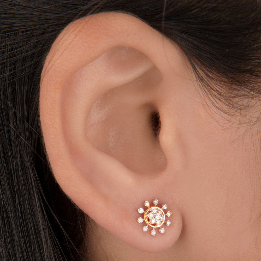 14K Rose Gold Diamond Earrings - 0.23ct VVS-VS-IJ