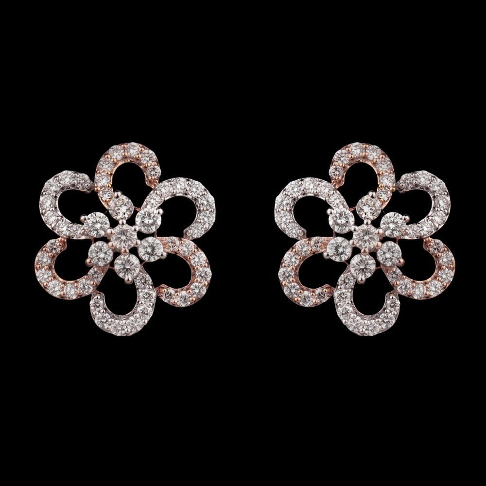 14K Rose Gold Diamond Earrings - 0.83ct VVS-VS-GH