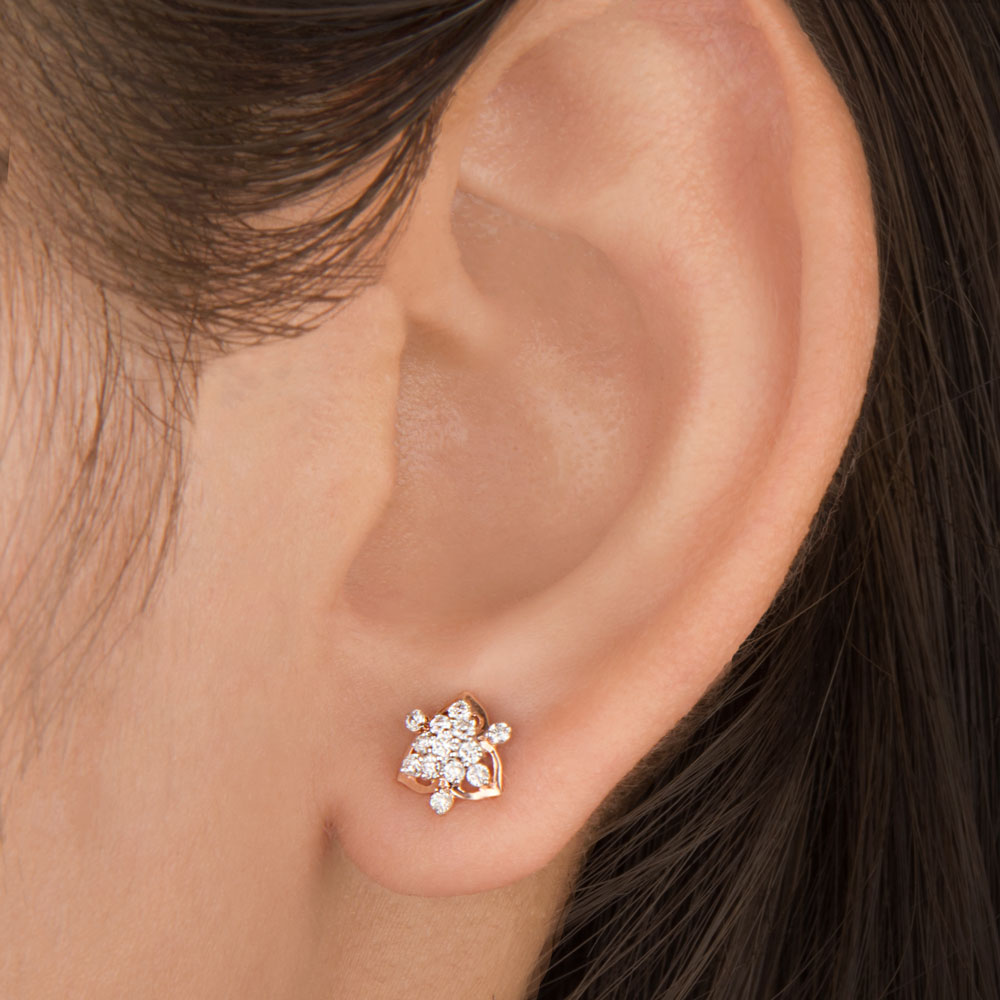 14K Rose Gold Diamond Earrings - 0.26ct VVS-VS-IJ