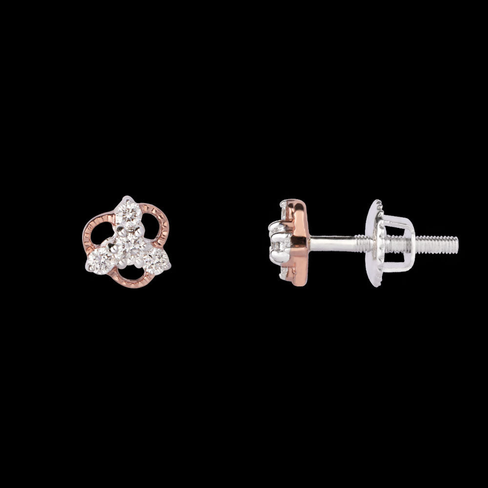 14K Rose Gold Diamond Earrings - 0.17ct VVS-VS-IJ