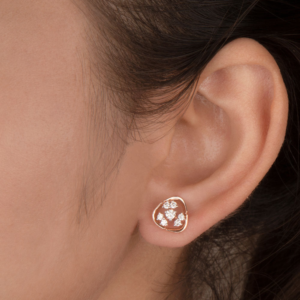 14K Rose Gold Diamond Earrings - 0.39ct VVS-VS-IJ