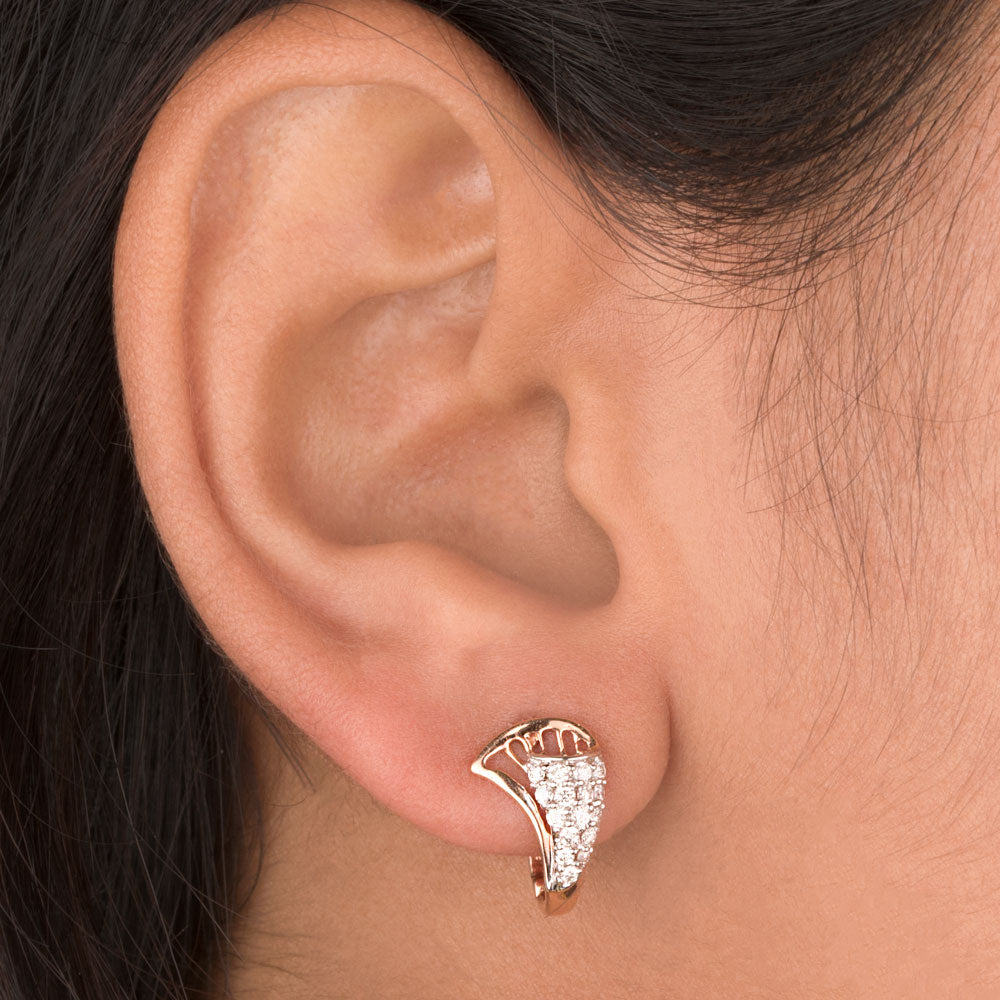 14K Rose Gold Diamond Earrings - 0.28ct VVS-VS-GH