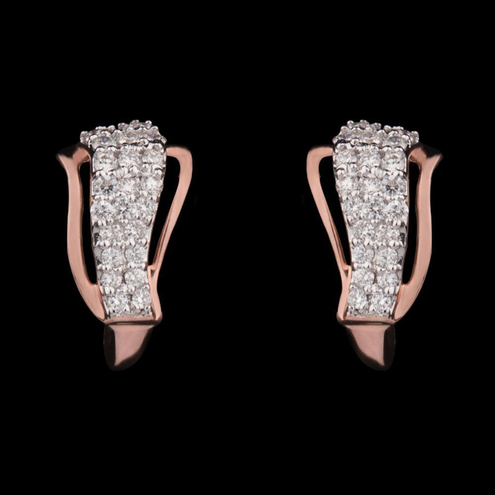 14K Rose Gold Diamond Earrings - 0.17ct VVS-VS-GH