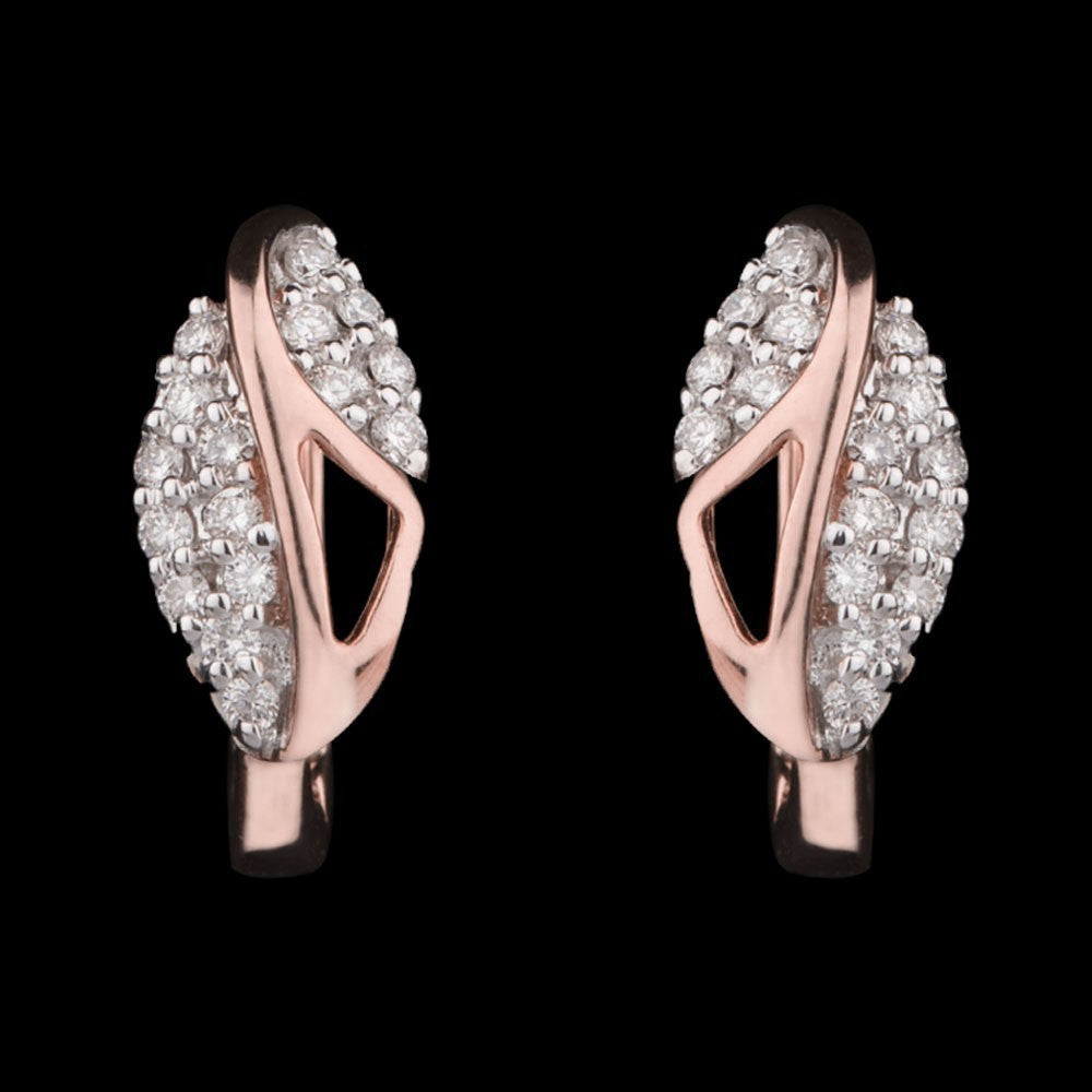 14K Rose Gold Diamond Earrings - 0.22ct VS-GH