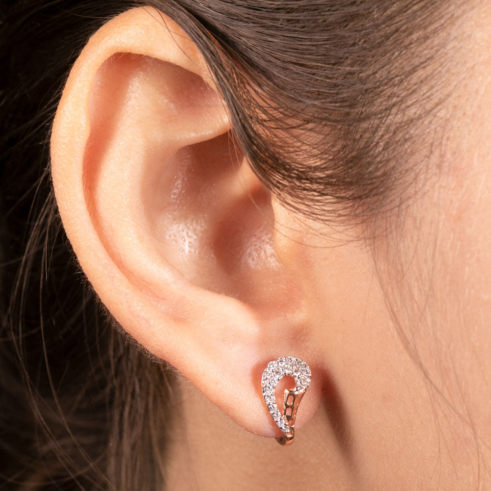 14K Rose Gold Diamond Earrings - 0.27ct VVS-VS-GH