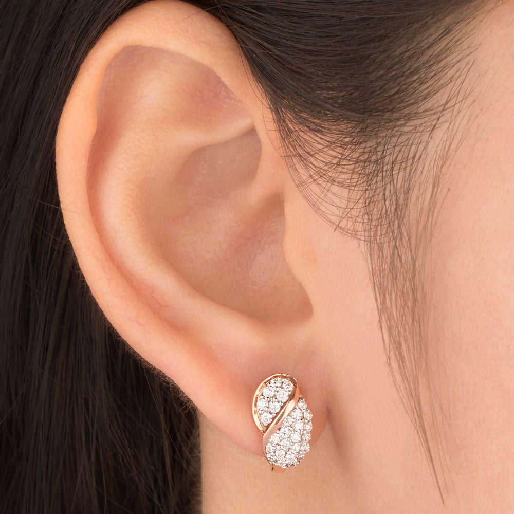 14K Rose Gold Diamond Earrings - 0.58ct VS-SI-HI