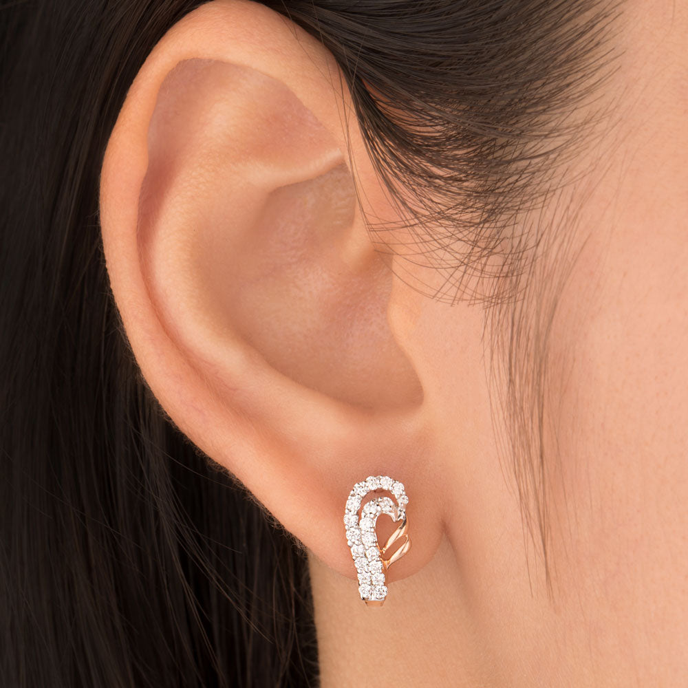 14K Rose Gold Diamond Earrings - 0.42ct VVS-VS-GH