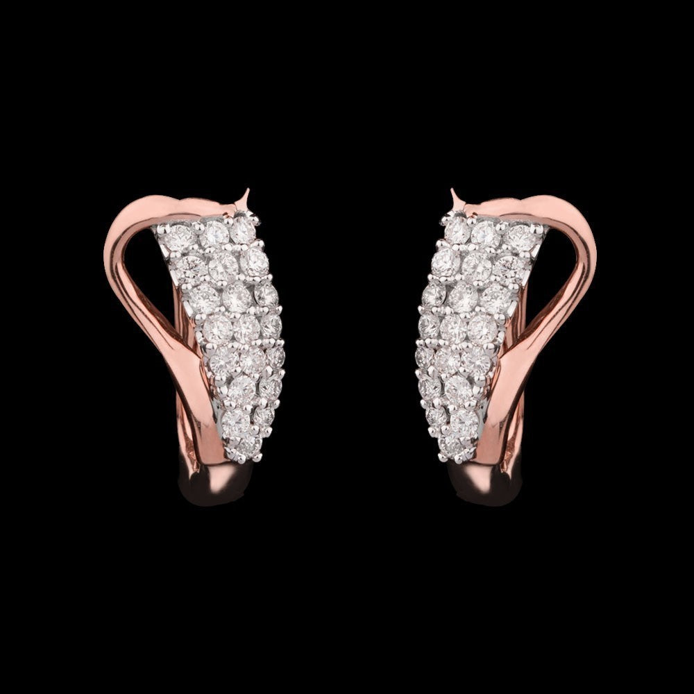 14K Rose Gold Diamond Earrings - 0.33ct VVS-VS-GH