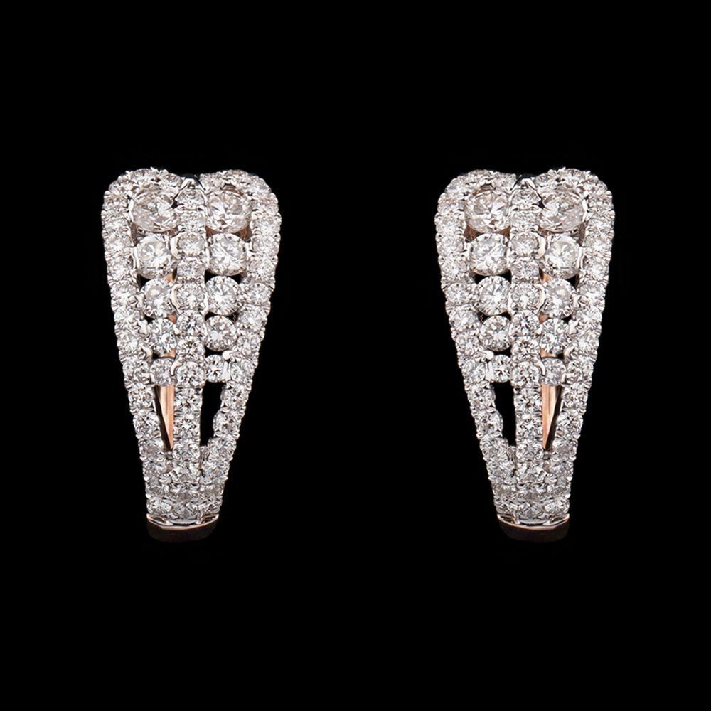 14K Rose Gold Diamond Earrings - 1.18ct VVS-VS-GH
