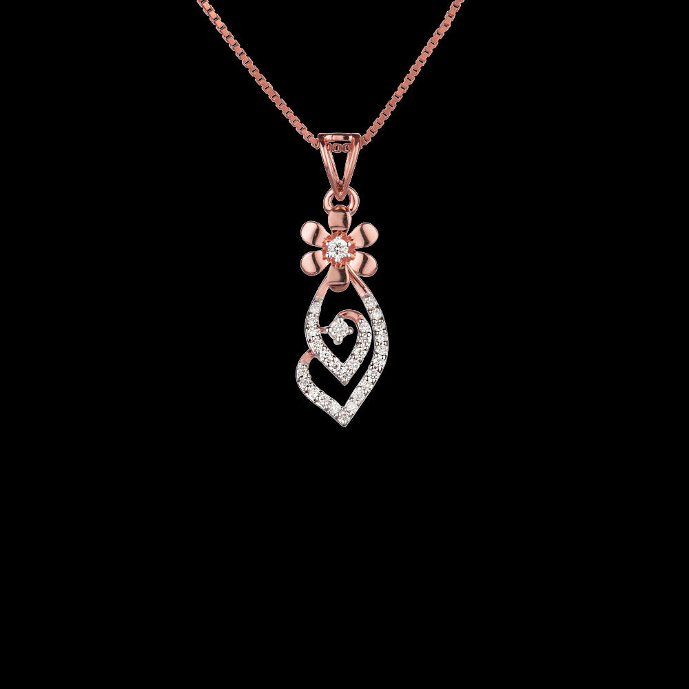 14K Rose Gold Diamond Pendant - 0.21ct VVS-VS-GH