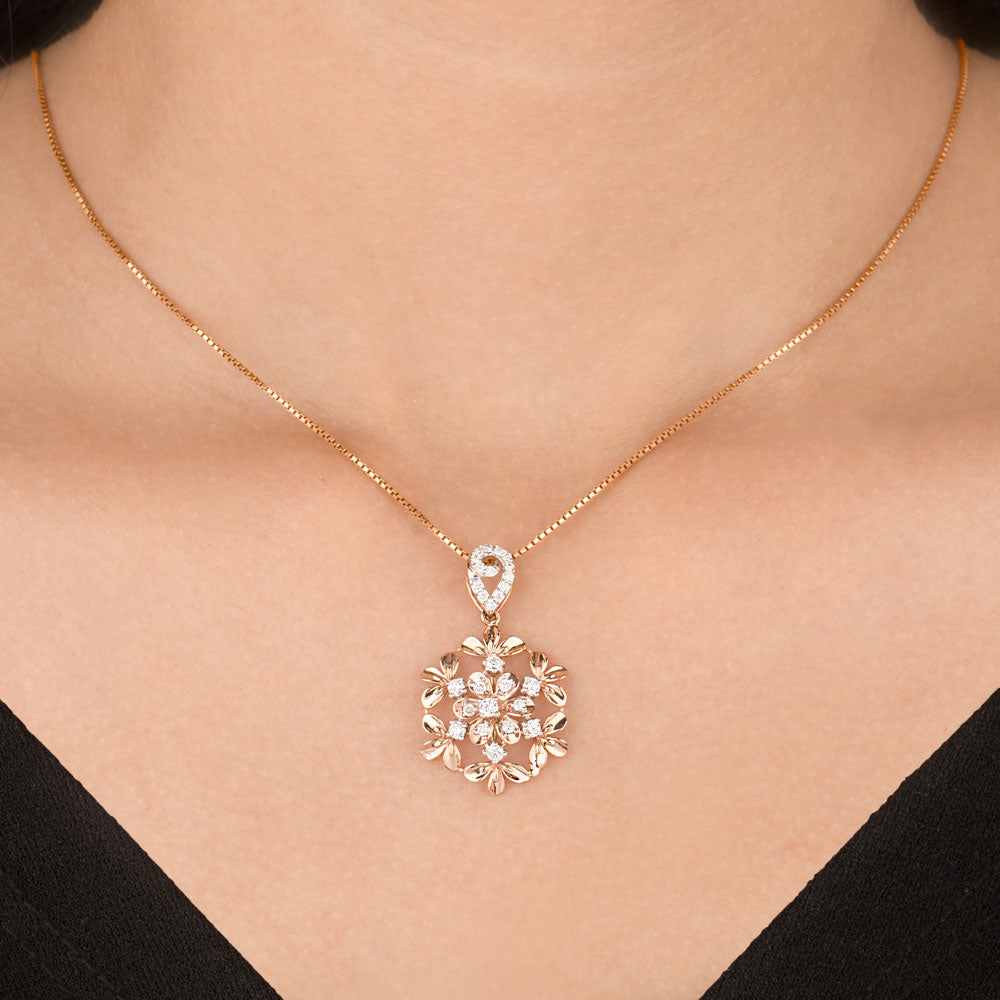 14K Rose Gold Diamond Pendant - 0.5ct VVS-VS-IJ