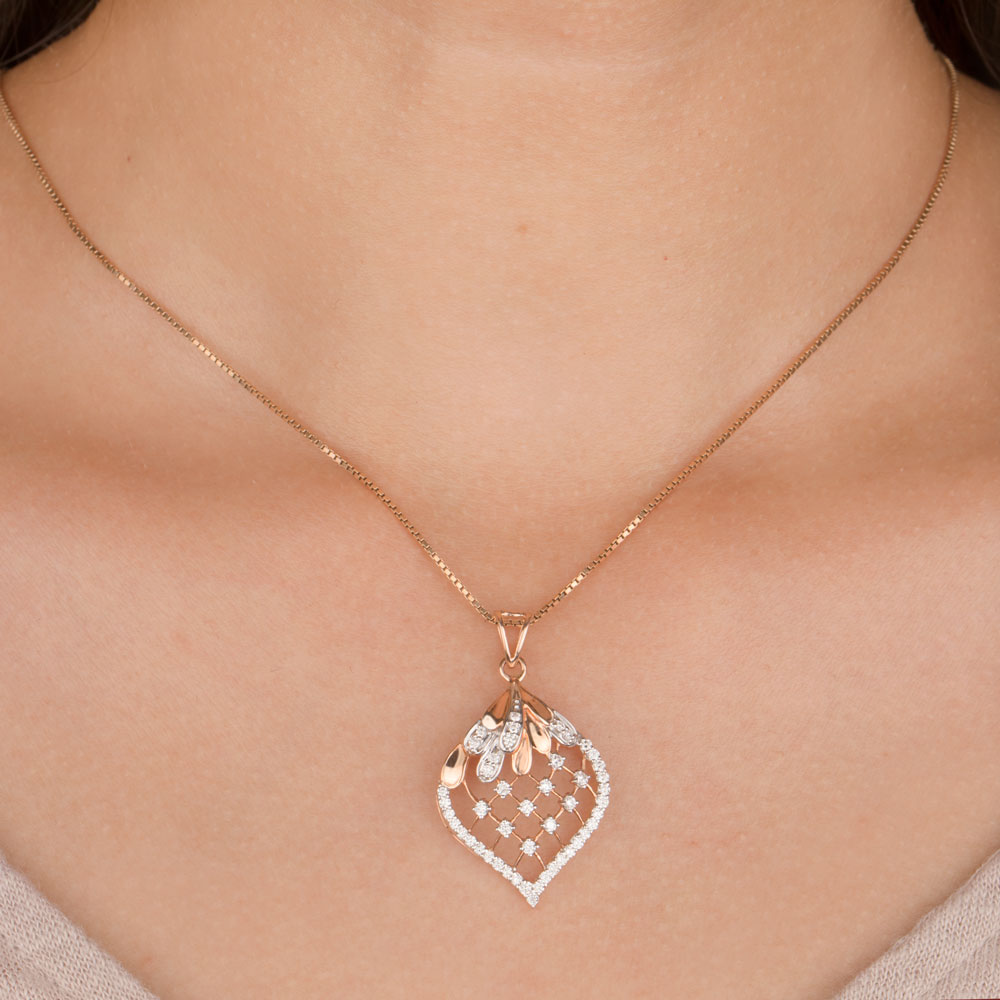 14K Rose Gold Diamond Pendant - 0.53ct VS-HI