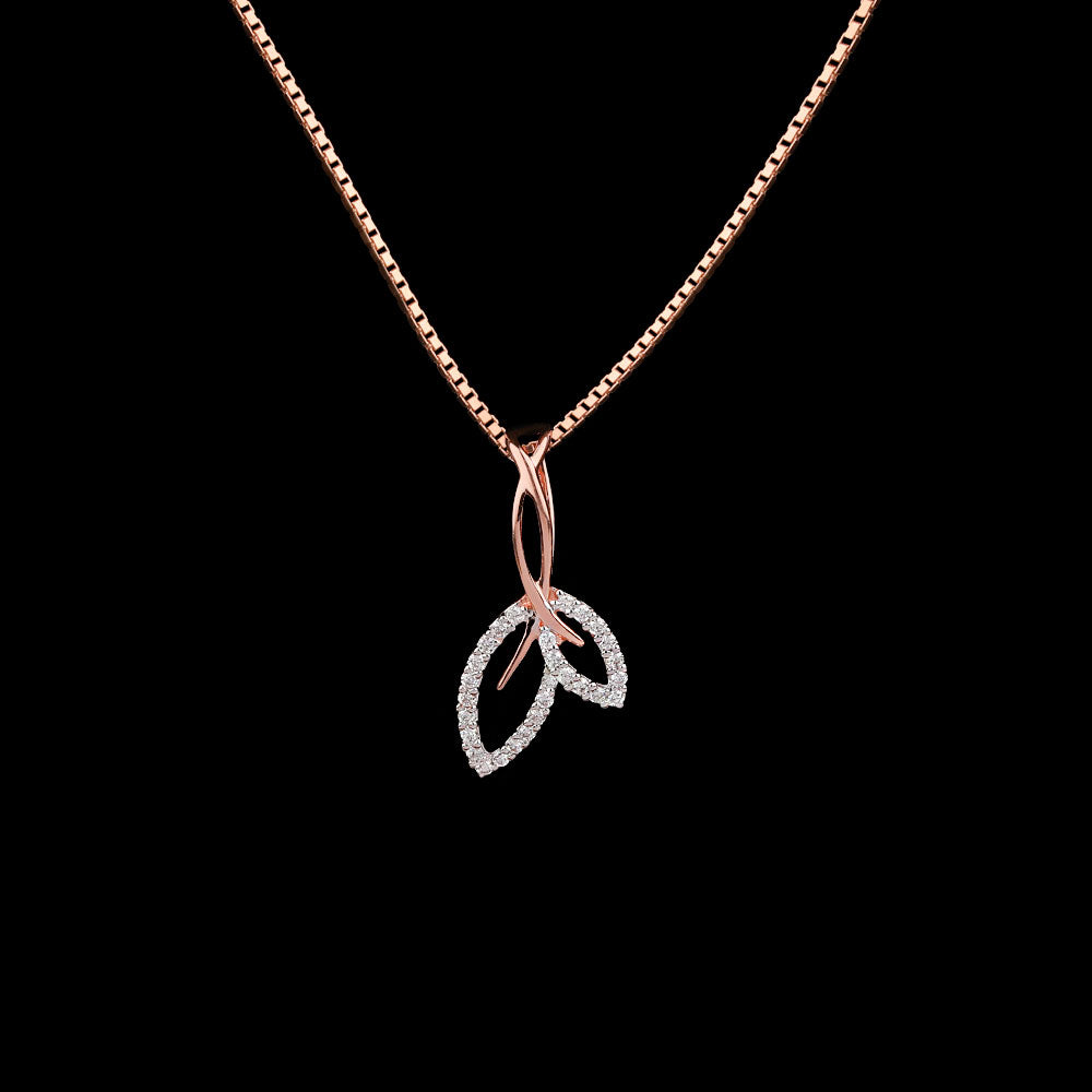 14K Rose Gold Diamond Pendant - 0.14ct VVS-VS-HI