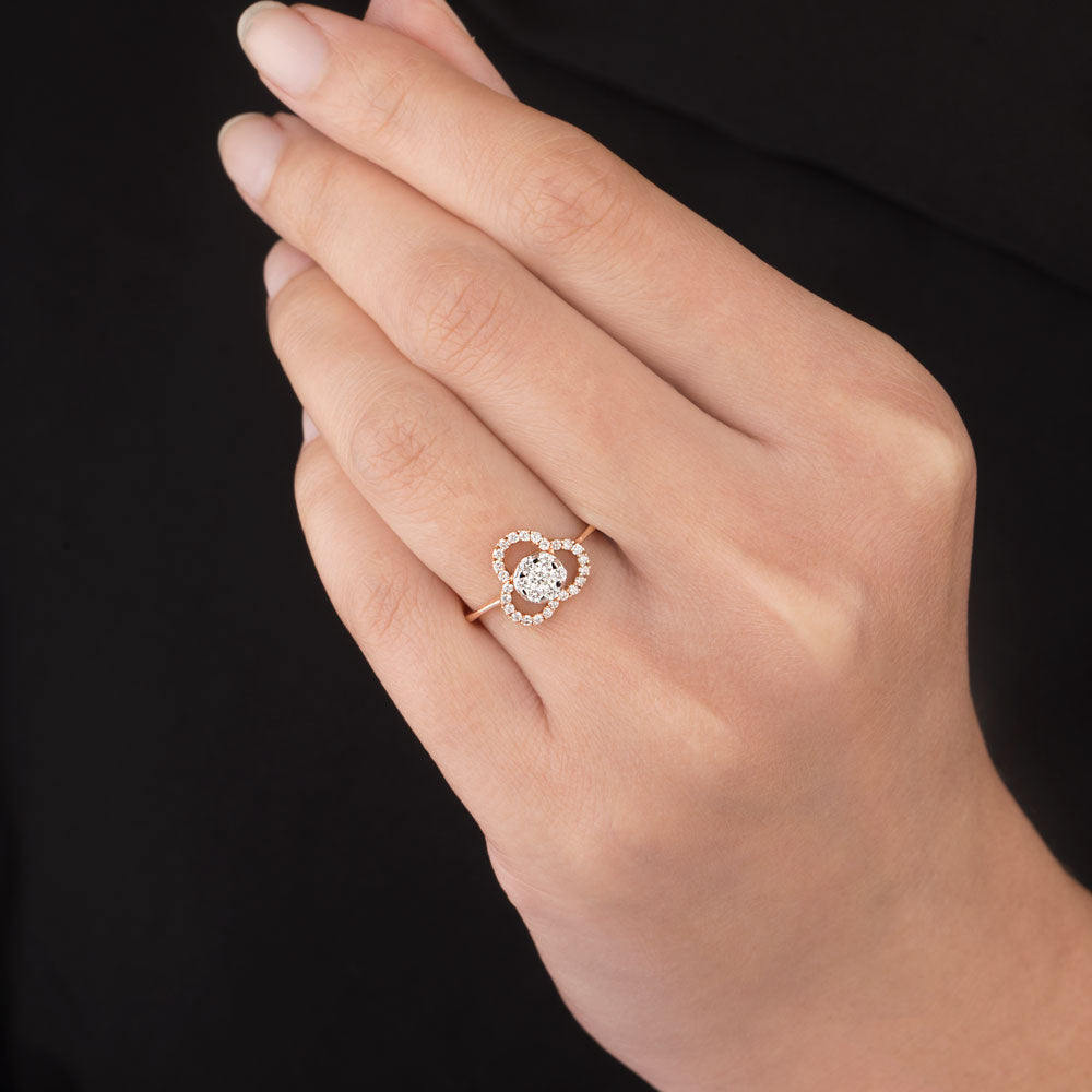 14K Rose Gold Diamond Ring - 0.33ct SI-GH