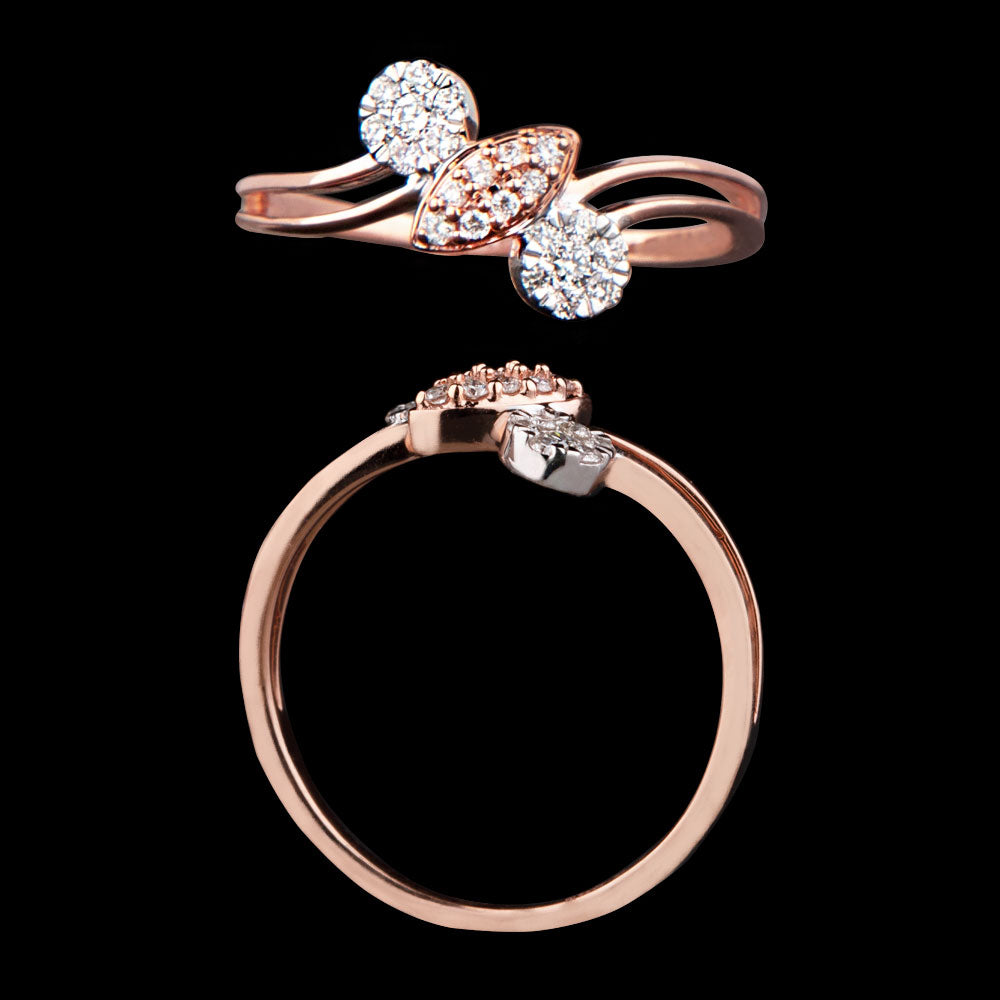 14K Rose Gold Diamond Ring - 0.18ct VVS-VS-GH