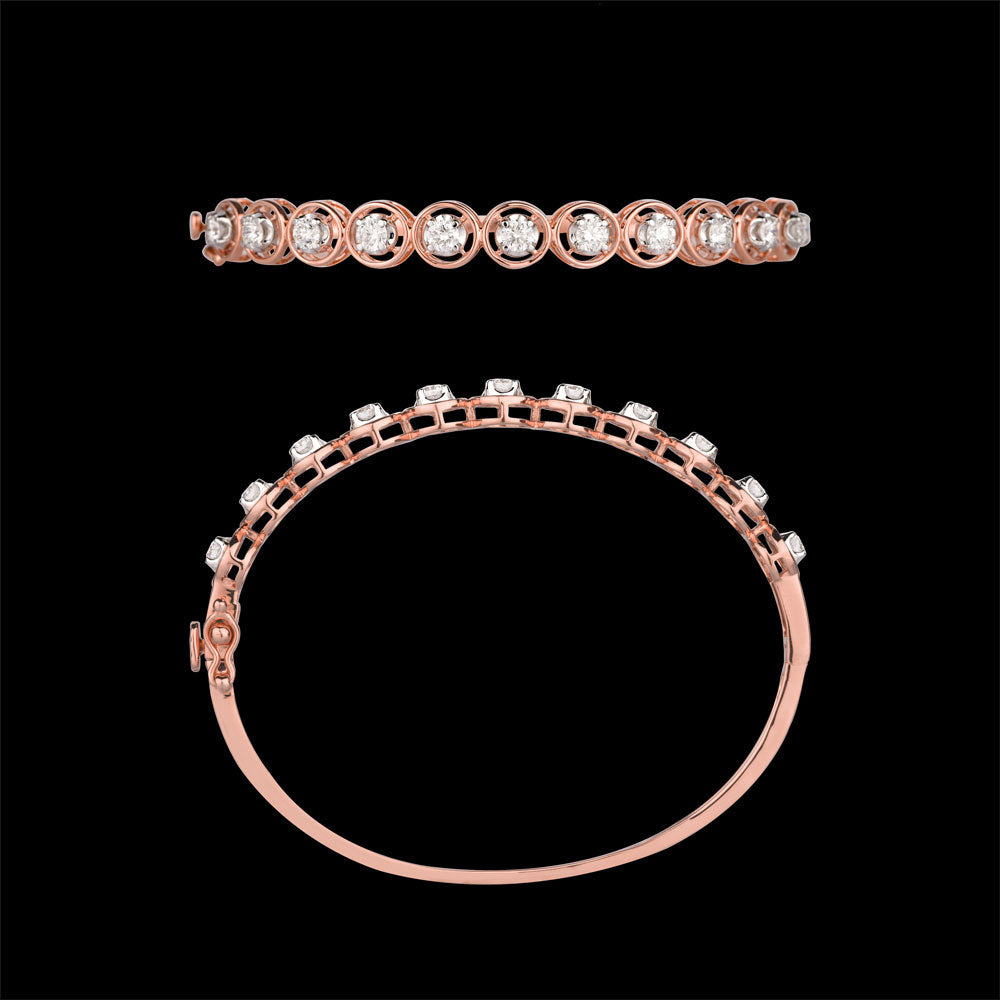18K Rose Gold Diamond Kada - 1.34ct VVS-VS-GH