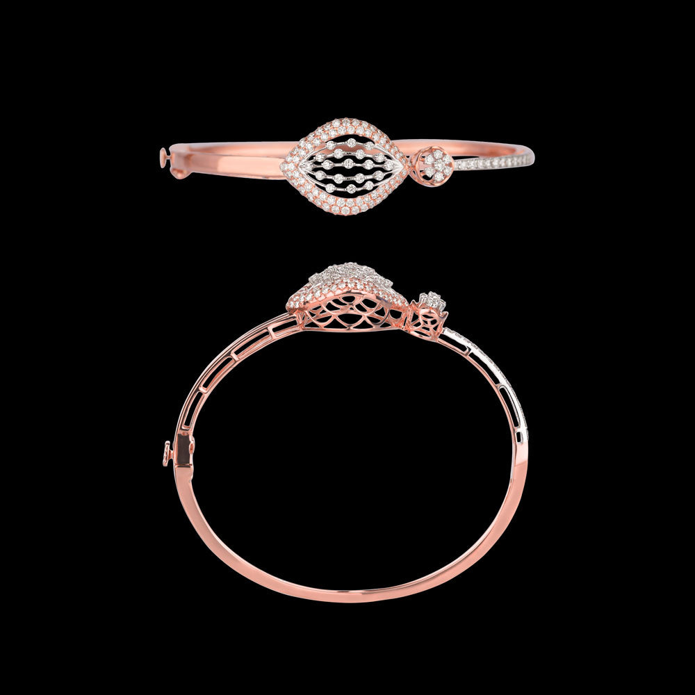 18K Rose Gold Diamond Kada - 1.37ct VVS-VS-GH