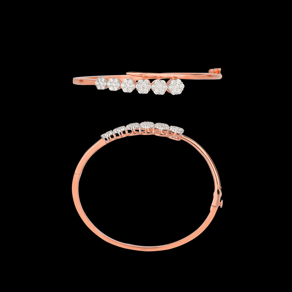 14K Rose Gold Diamond Kada - 1.29ct VVS-VS-GH