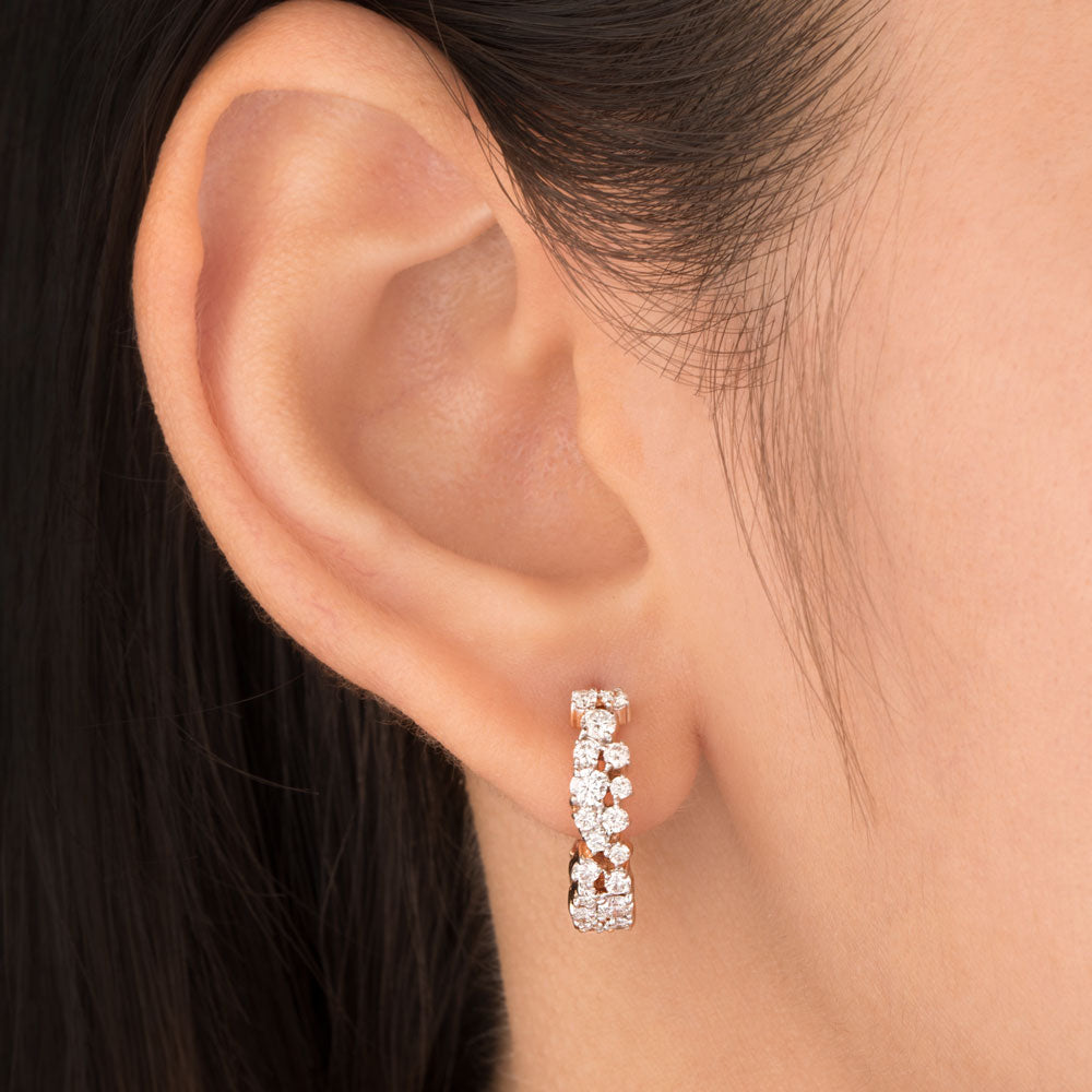 18K Rose Gold Diamond Earrings - 0.89ct VVS-VS-HI