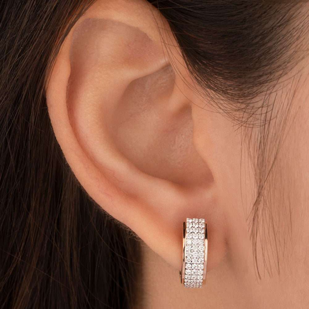 14K Rose Gold Diamond Earrings - 0.645ct VS-SI-FG