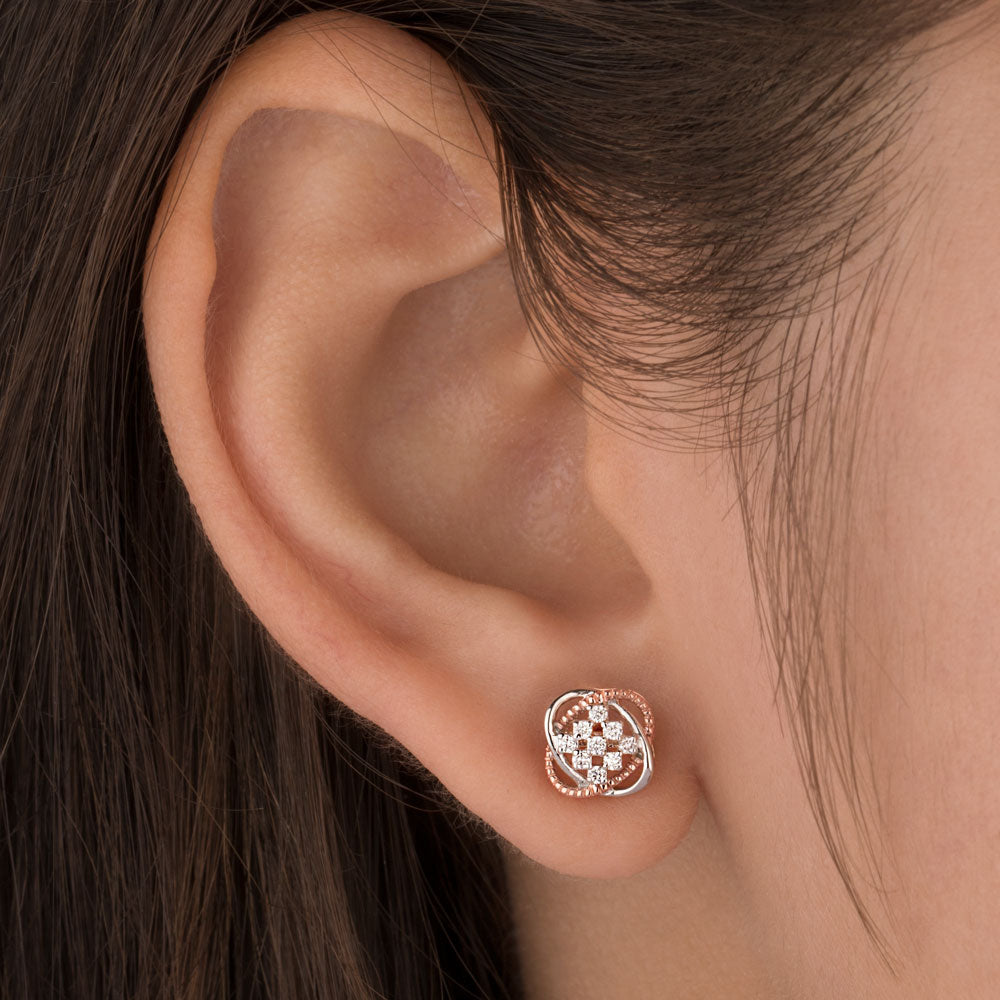 14K Rose Gold Diamond Earrings - 0.13ct VS-SI-FG
