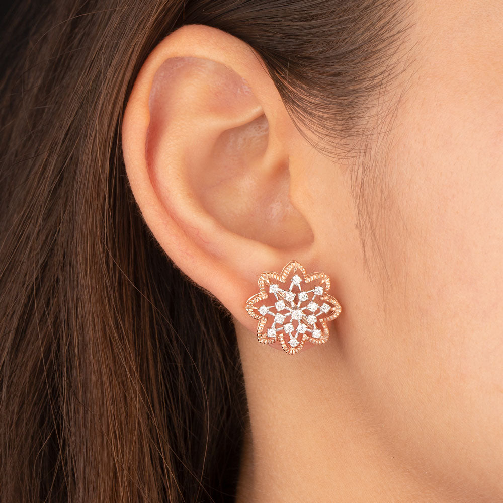 14K Rose Gold Diamond Earrings - 0.54ct VVS-VS-GH