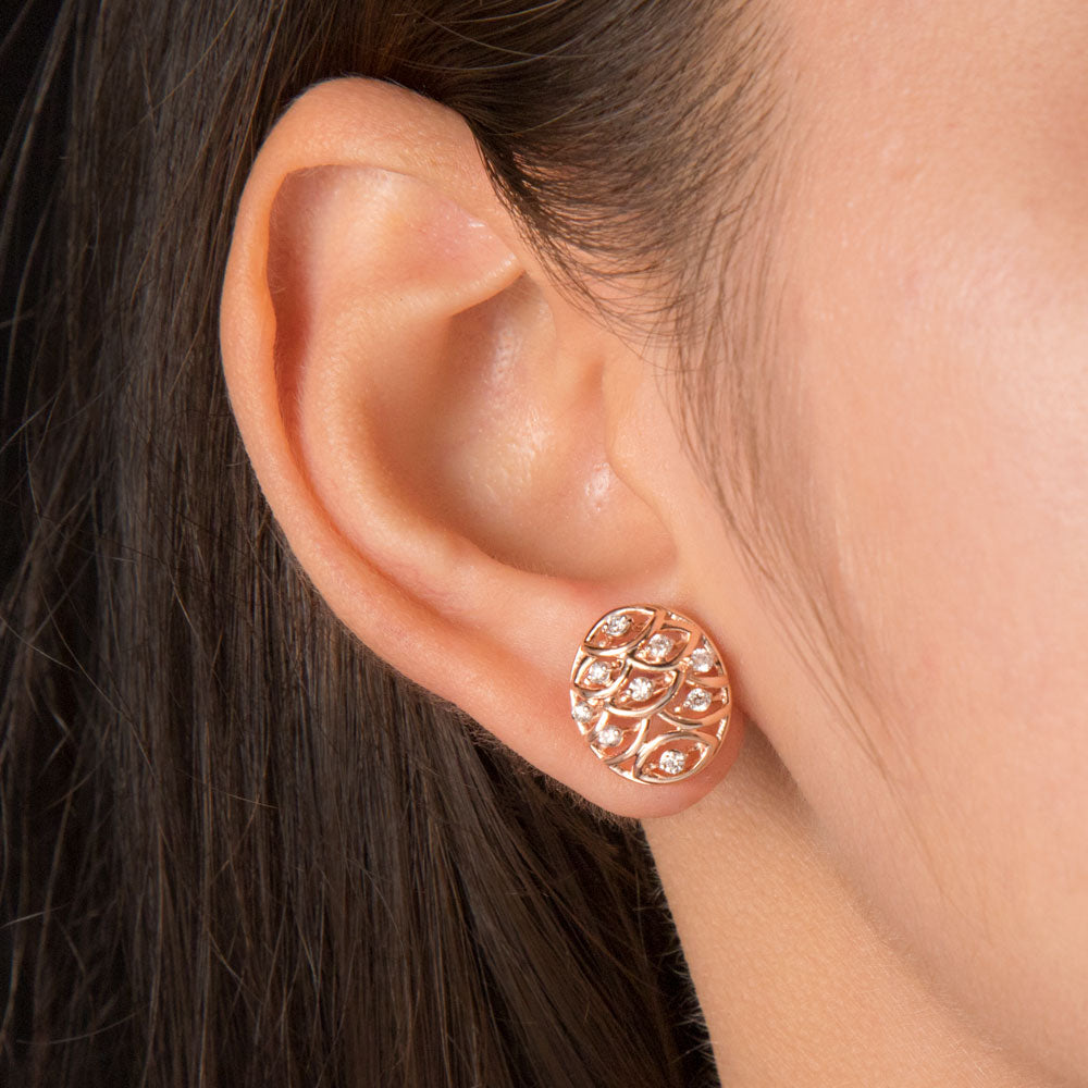 14K Rose Gold Diamond Earrings - 0.344ct VVS-VS-GH