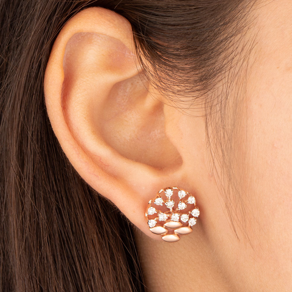 14K Rose Gold Diamond Earrings - 0.759ct VVS-VS-JK