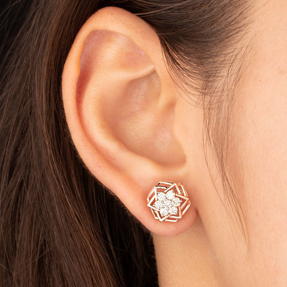 14K Rose Gold Diamond Earrings - 0.6ct VVS-VS-JK