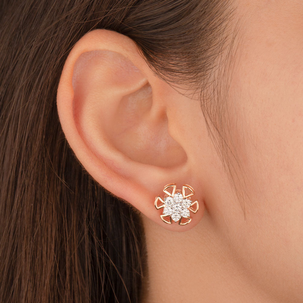 18K Rose Gold Diamond Earrings - 0.91ct VVS-VS-GH