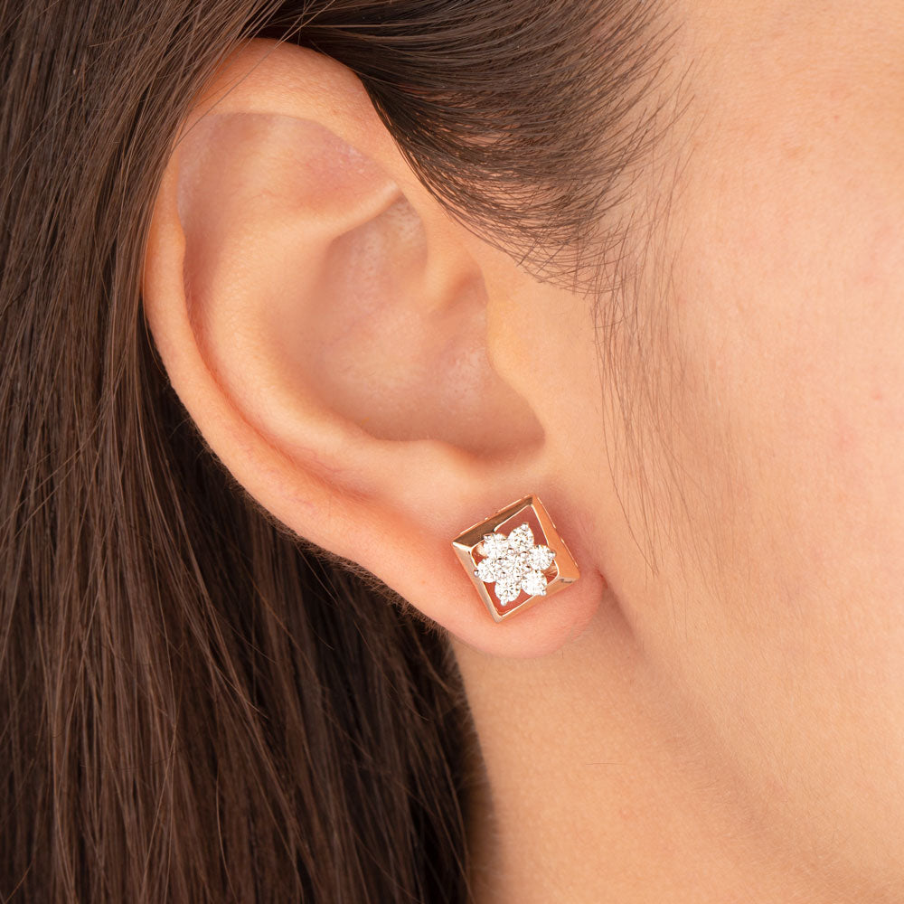 18K Rose Gold Diamond Earrings - 0.581ct VVS-VS-JK