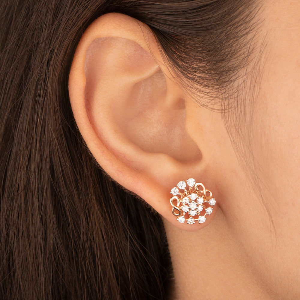18K Rose Gold Diamond Earrings - 0.76ct VVS-VS-GH