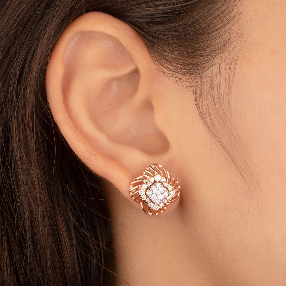 18K Rose Gold Diamond Earrings - 0.66ct VVS-VS-GH