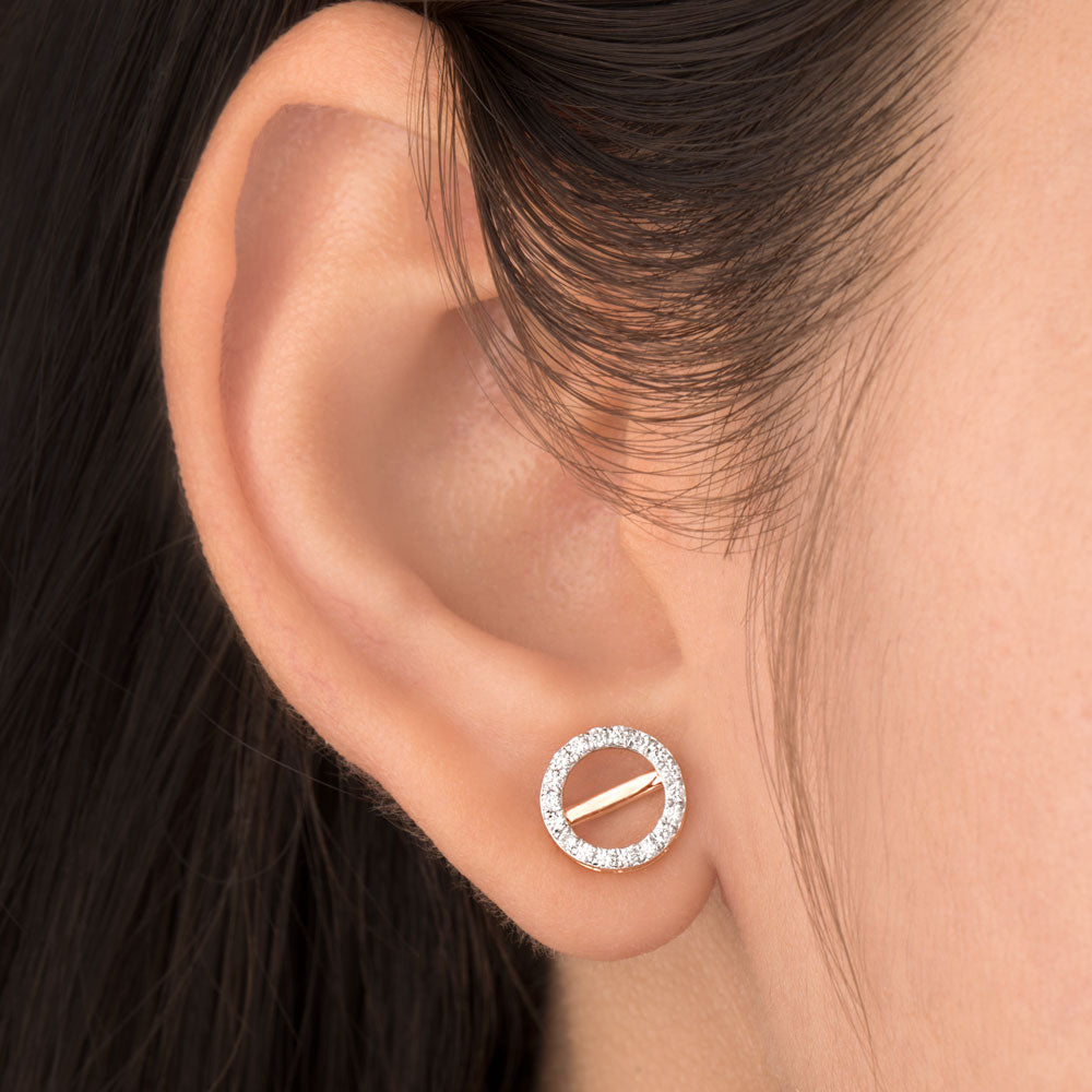 18K Rose Gold Diamond Earrings - 0.259ct VS-SI-FG