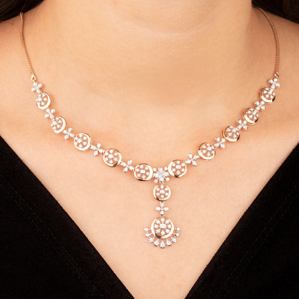 18K Rose Gold Diamond Necklace - 2.099ct VVS-VS-GH
