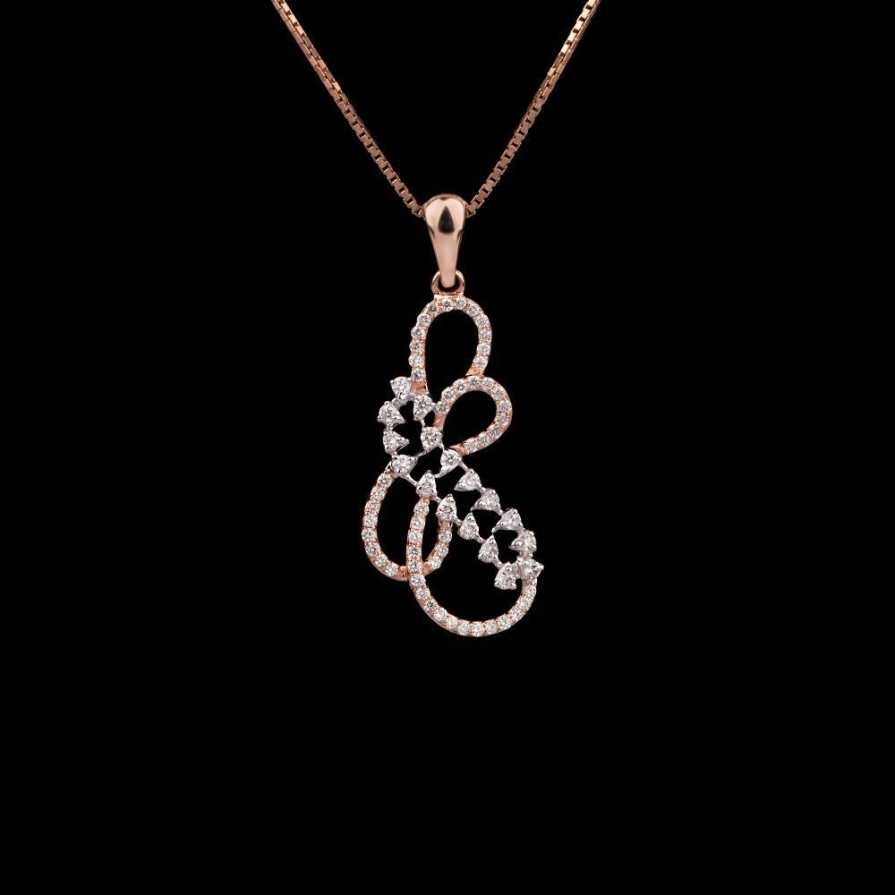 14K Rose Gold Diamond Pendant - 0.47ct VVS-VS-GH