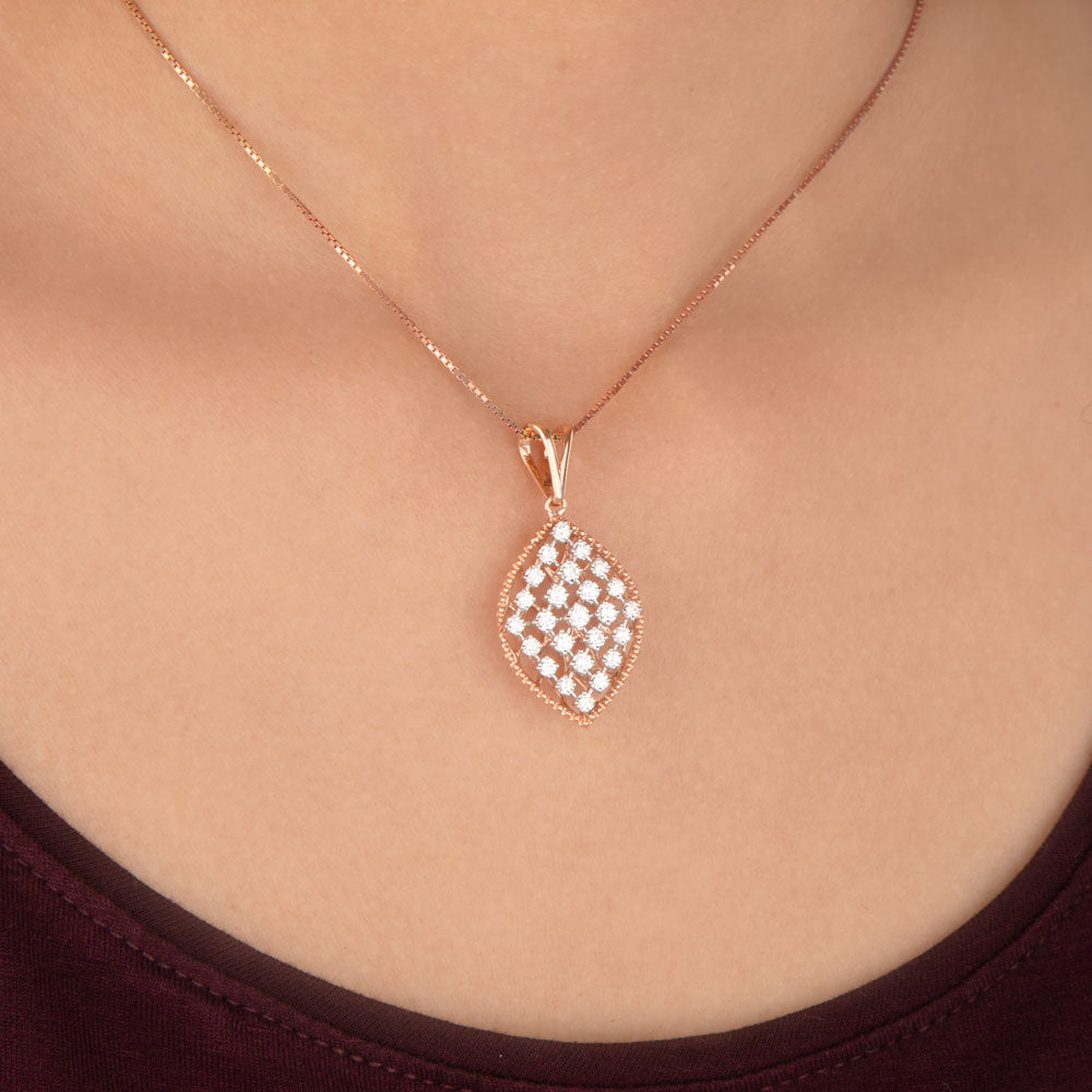 14K Rose Gold Diamond Pendant - 0.93ct VVS-VS-GH